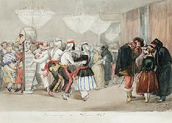 Bal masque en Febrier 1847 by 
																			Fritz von Dardel