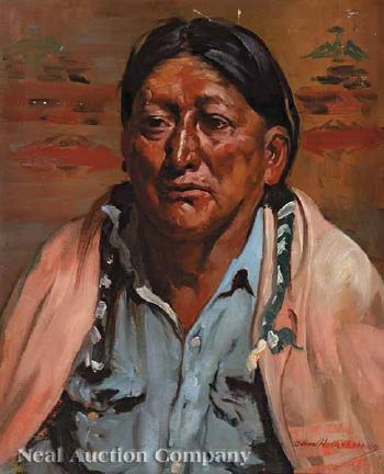 Portrait of an American Indian by 
																	Odon Hullenkremer