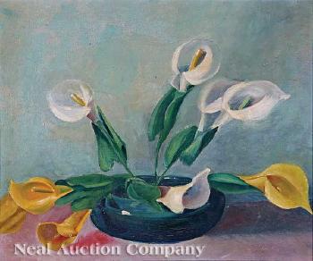 Nine calla lillies by 
																	Alice Taylor Gafford