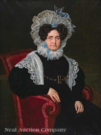 Portrait of Marie Emeranthe Becnel Brou (Madame Samuel Hermann) by 
																			Joseph Vaudechamp