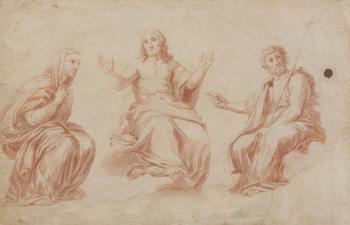 Etude du Christ, de la Vierge et de Saint Jean-Baptiste pour le Jugement Dernier by 
																	Arnold de Vuez