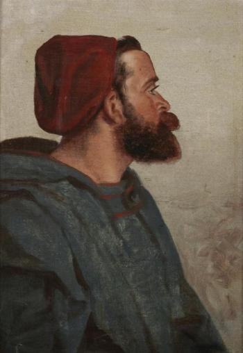 Portrait of a monk by 
																	Alois Balmer