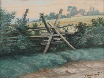 Landscape with fence by 
																	Richard F Outcault