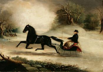 Abner J. Tower Driving His Stallion Merry-Legs by 
																	Thomas Kirby van Zandt