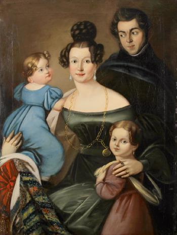 Einer jungen Familie, vermutlich aus dem Kasseler Adel by 
																	Eduard Johann Ihlee