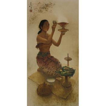 Girl With Offering by 
																	 Lee Man Fong