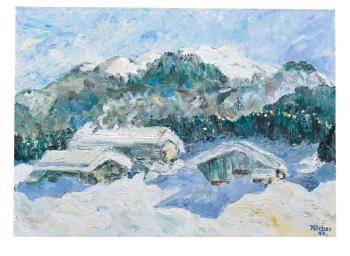 Besonnte Schneelandschaft in den Alpen by 
																	Helga Farber-Dittrich