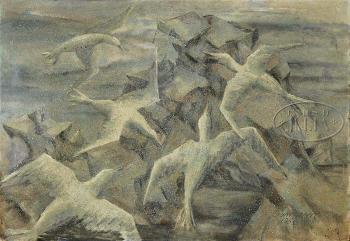 Gulls and rocks by 
																	Henry Wilmer Bannarn
