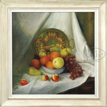 Still life of fruit by 
																	Albert Rosenthal