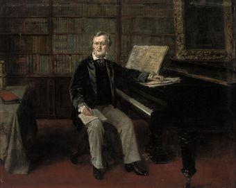 Richard Wagner composing at his piano by 
																	Rudolf Eichstaedt