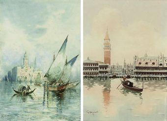 Trading vessels on the Venetian Lagoon by 
																	B Nolcini