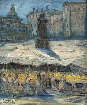 A Market In Rome by 
																	Ragheb Ayad