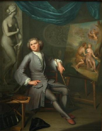 Portrait d'artiste dans son atelier by 
																	Nicolaes Rynenburg