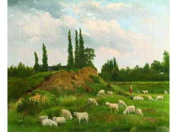 Berger et moutons by 
																	Joseph Vola