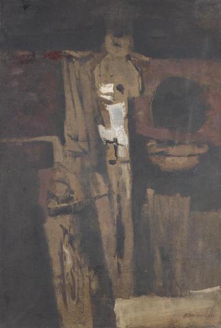 Painting in brown by 
																	Bimal Dasgupta