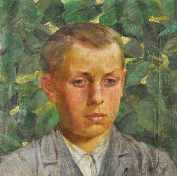 A portrait of a boy by 
																	Rainhold Justich