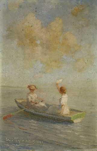 Zwei Frauen im Ruderboot by 
																	Georg Tyrahn