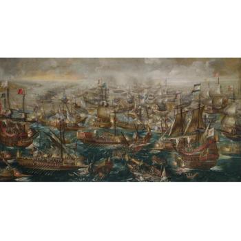The Battle Of Lepanto Of 1571 by 
																	Andries van Eertvelt