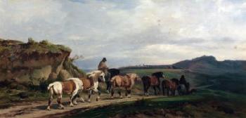Le convoi des chevaux by 
																	Albert Lucien Dubuisson