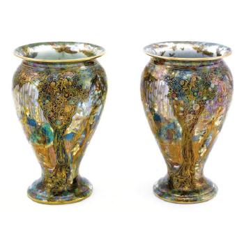 Jewelled Tree: A Pair Of  Fairyland Lustre Vases by 
																	Daisy Makeig-Jones