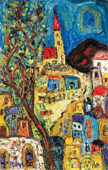 Jerusalem landscape by 
																	Amos Yaskil