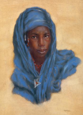 Femme au voile bleu by 
																	Catherine Dammeron