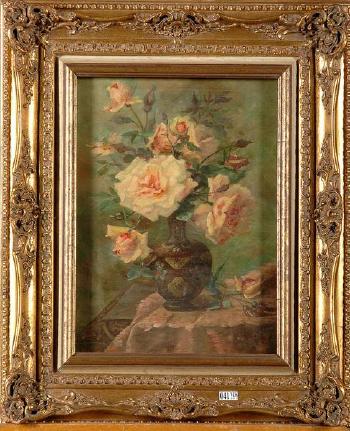 Vase de roses by 
																	Jeanne Guillaud-Forestier