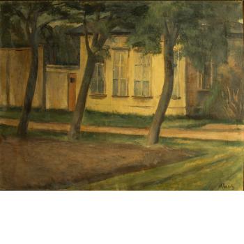 View of a house and trees by 
																	Alfred Justitz