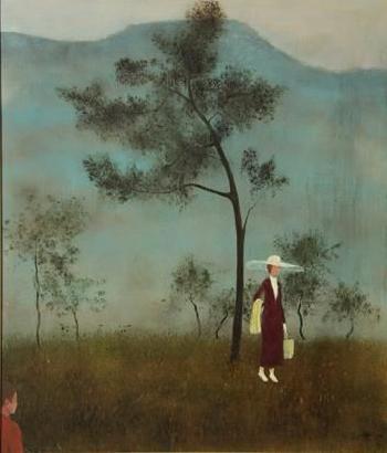 Woman beneath a tree by 
																	Michel Vu