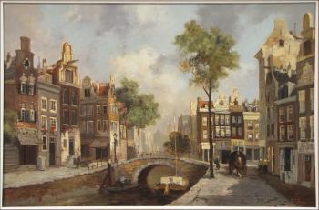Amsterdam canal scene by 
																	Herman Veger