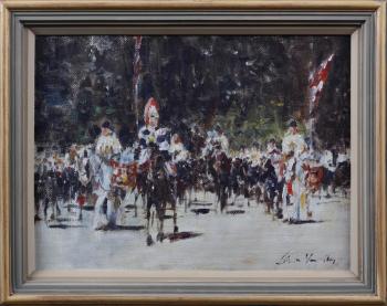 Horse guards on parade by 
																	Bruce Yardley