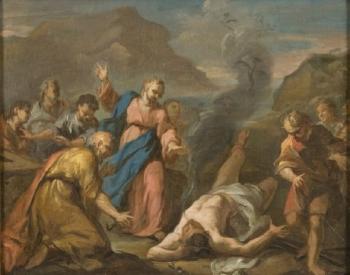 La résurrection de Lazare. La guérison du paralytique by 
																	Bernard Joseph Wamps