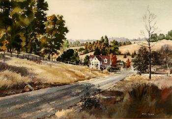 Landscape in autumn, probably Marin County, CA by 
																			Daniel Joseph Toigo