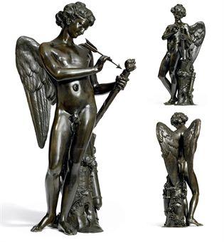 A Bronze Figure Of Eros by 
																	Jacques Francois Joseph Saly