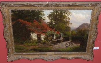 A hillside cottage by 
																	George Cammidge