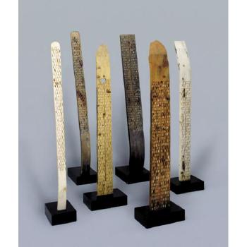 Group of six totems by 
																	Laura Anderson Barbata