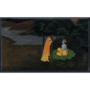 Radha enters the bower of Govinda by 
																	 Master of the First Generation