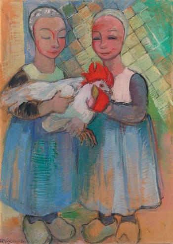 Staphorster children with rooster by 
																	Stien Eelsingh