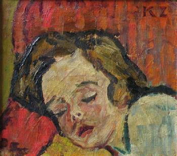 Jeune fille endormie by 
																	Kasimir Zieleniewski