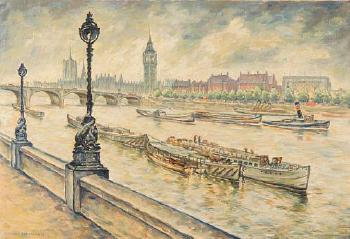 Westminster from the south bank by 
																	Hermann Israel Fechenbach