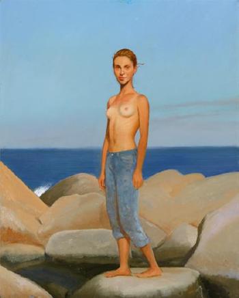 Hannah on the rocks by 
																	Bo Bartlett