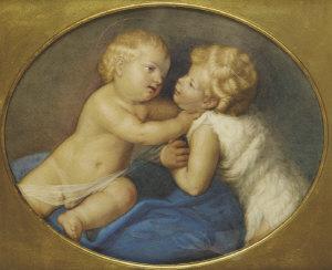 Christ Child and St John the Baptist. A pair of classical putti by 
																	Eliseo Tuderte Fattorini
