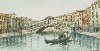 The Rialto Bridge. St. Marks Square from the Grand Canal by 
																	Antonio Guidotti
