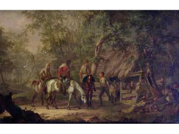 Hunting pary at a stable by 
																	Gerrit Malleyn