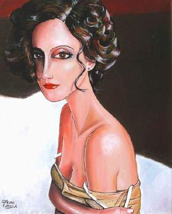 Femme brune aux epaules nues by 
																	Pierre Cadou