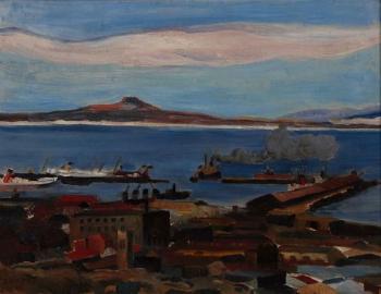 Old Harbour, Cape Town, recto; Foliage, verso by 
																	Florence Zerffi