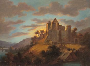 Abend uber einer Burganlage by 
																	Franz Anton Feilhammer