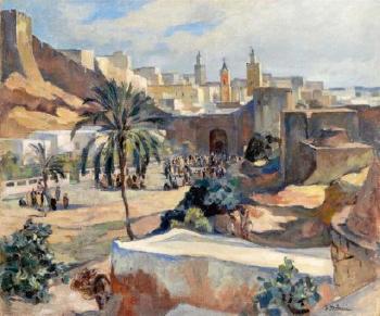 Foule marocaine devant Fez by 
																	Jean Baldoui