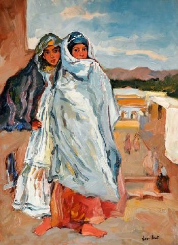 Jeunes marocaines sur la terrasse by 
																	Leon Luret