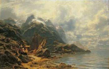 Fjordlandschaft by 
																	Carl August Heinrich Ferdinand Oesterley